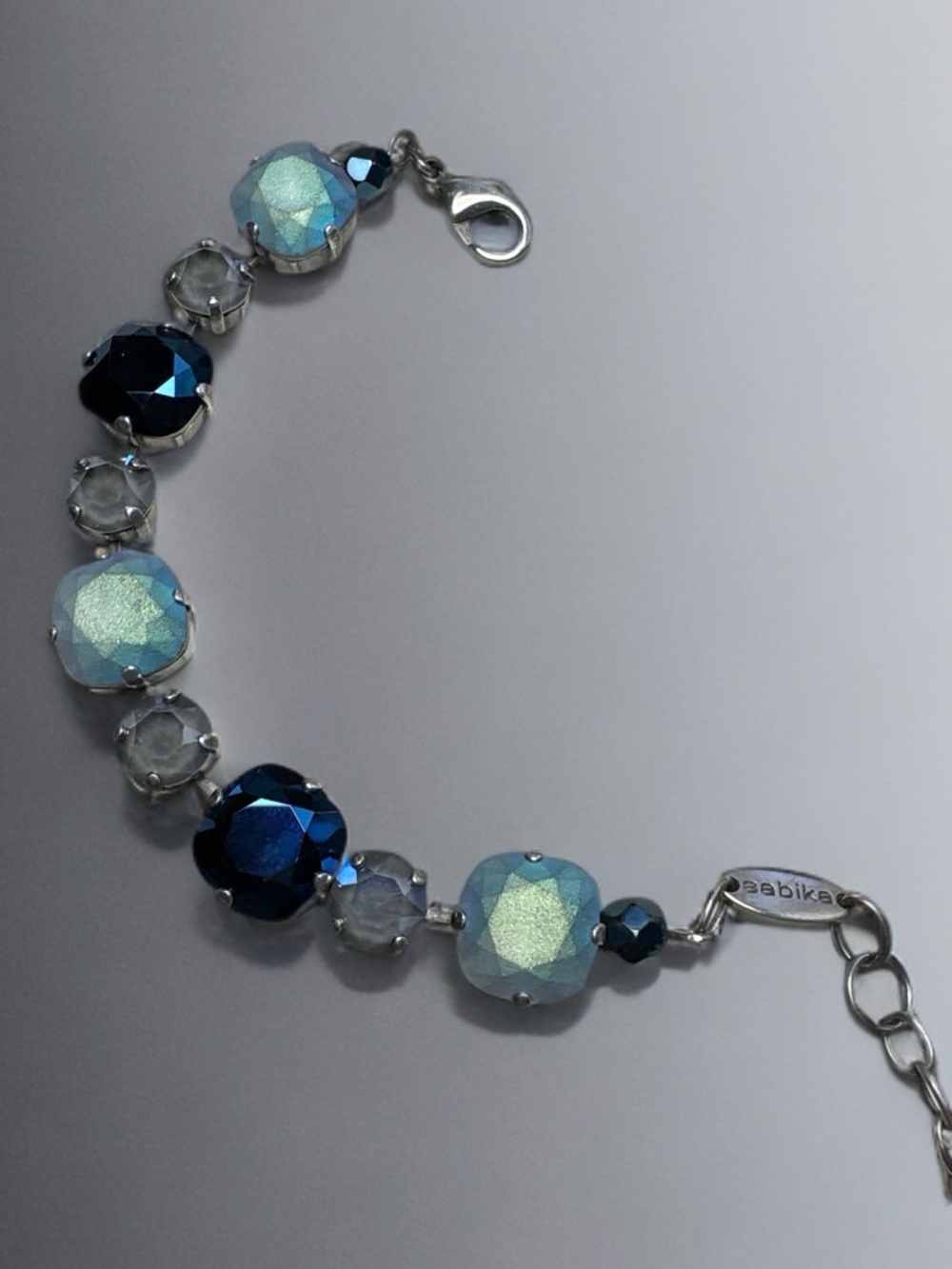 Sabika Blue Crystal Bracelet - Iridescent Navy & Silver - Picture 5 of 5